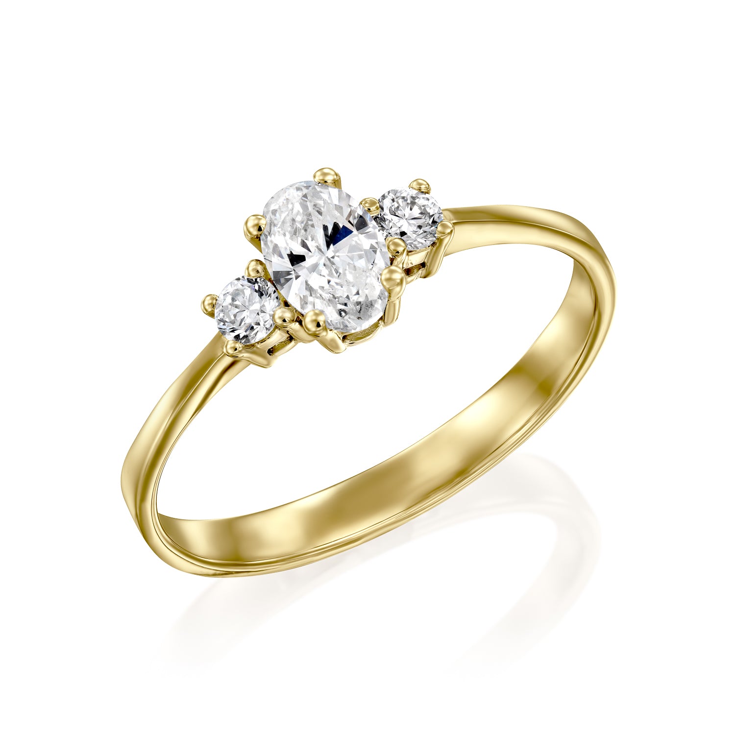 טבעת יהלום נואל מזהב צהוב