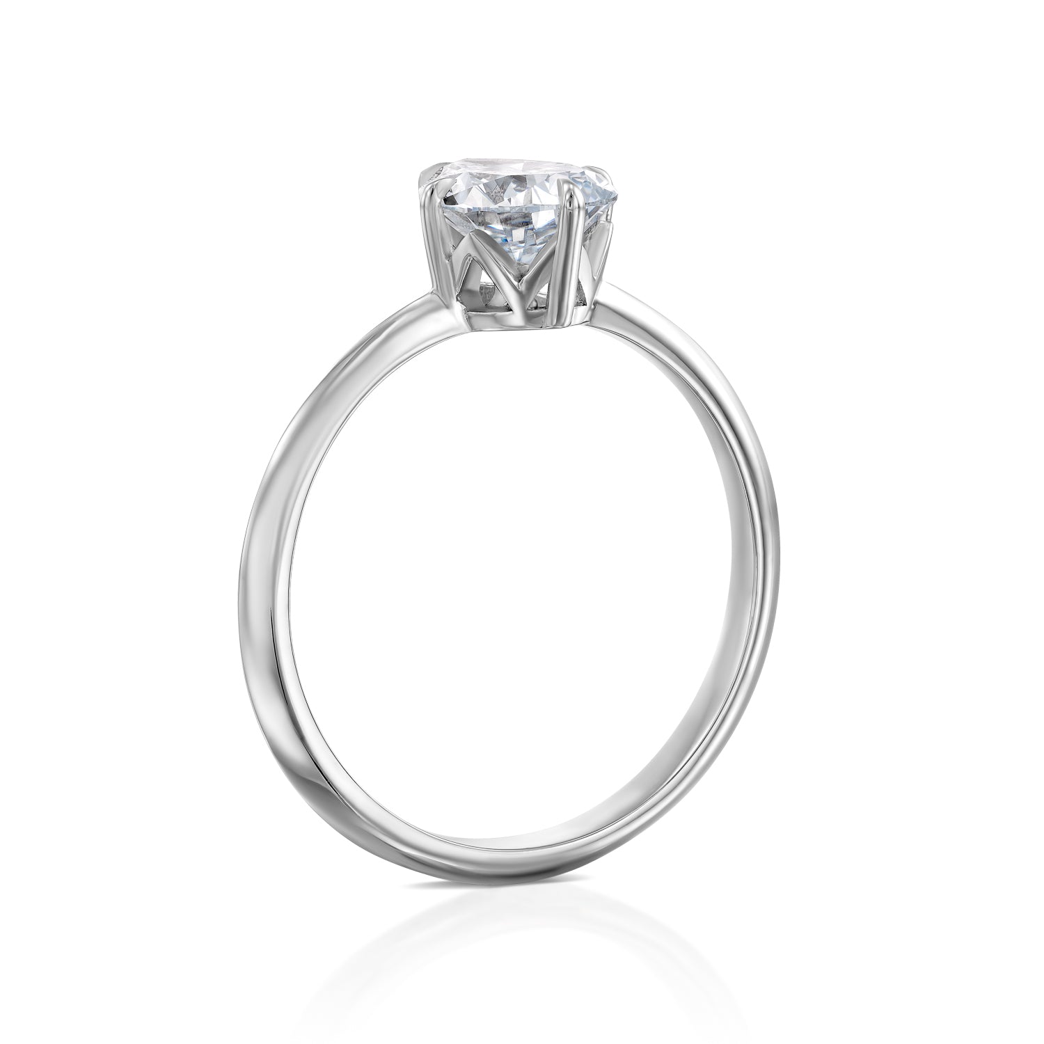 טבעת אירוסין לורי זהב לבן עם יהלום מעבדה בחיתוך טיפה