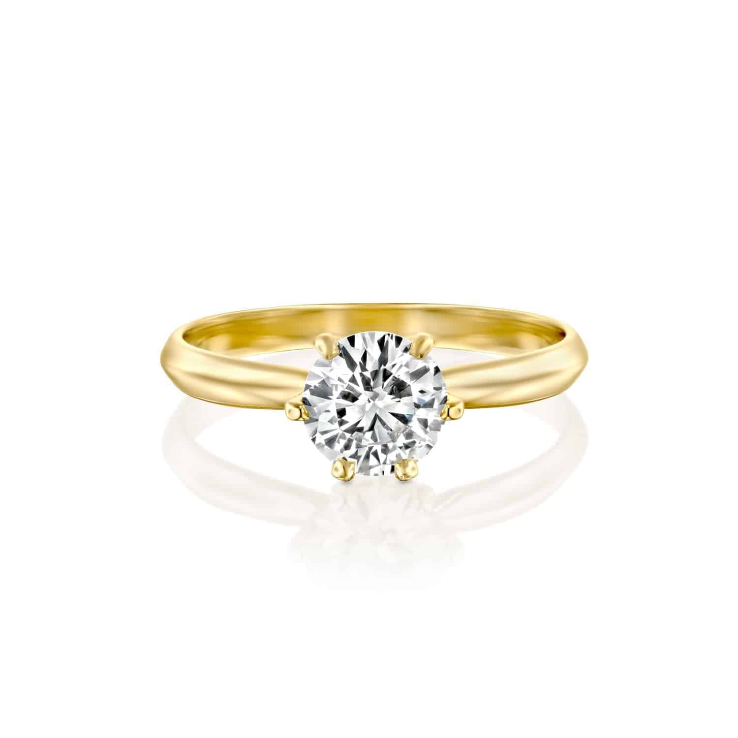 טבעת אירוסין "קלייר" זהב צהוב