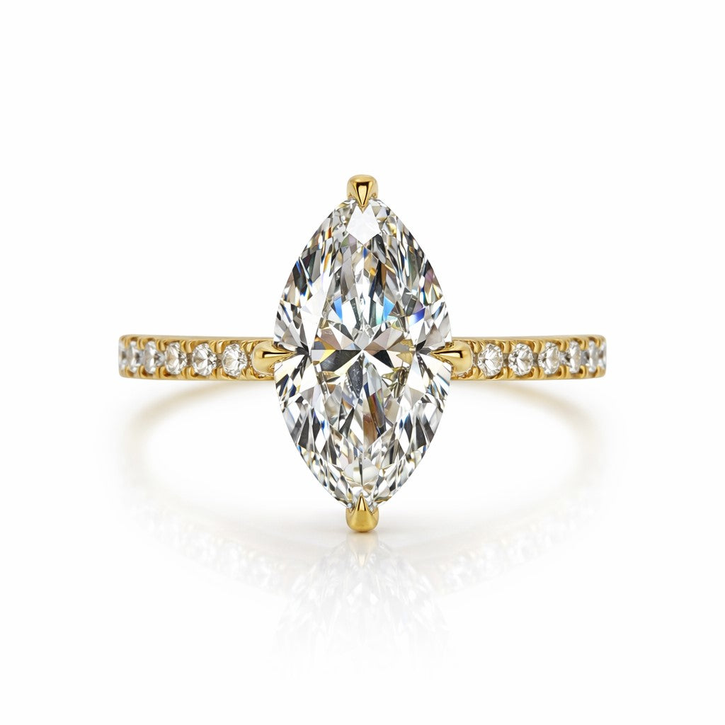 טבעת יהלום מרקיזה אריא בעיצוב קלאסי