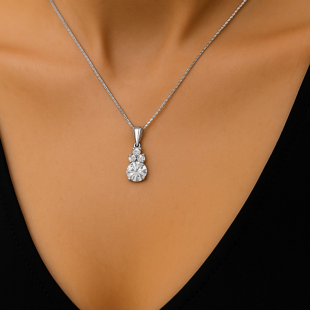 שרשרת כתר יהלומים זהב לבן