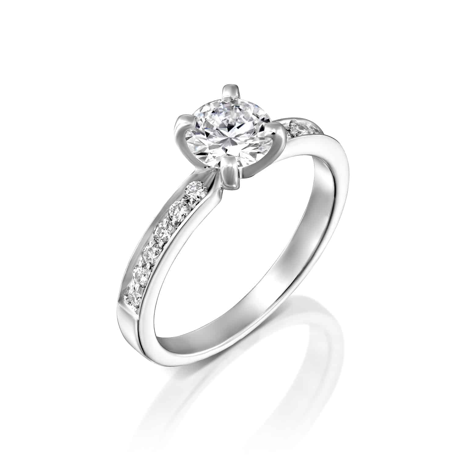 טבעת יהלומים "לנה" זהב לבן