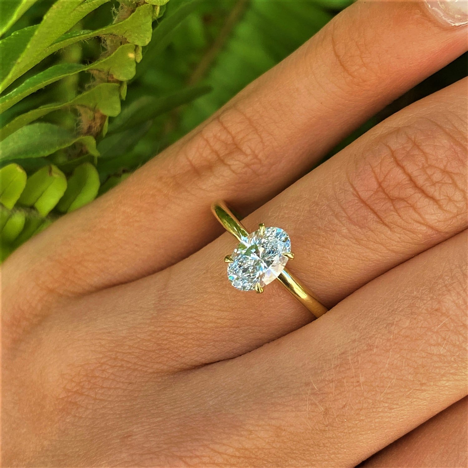 טבעת יהלום אובל "אריאנה" זהב צהוב