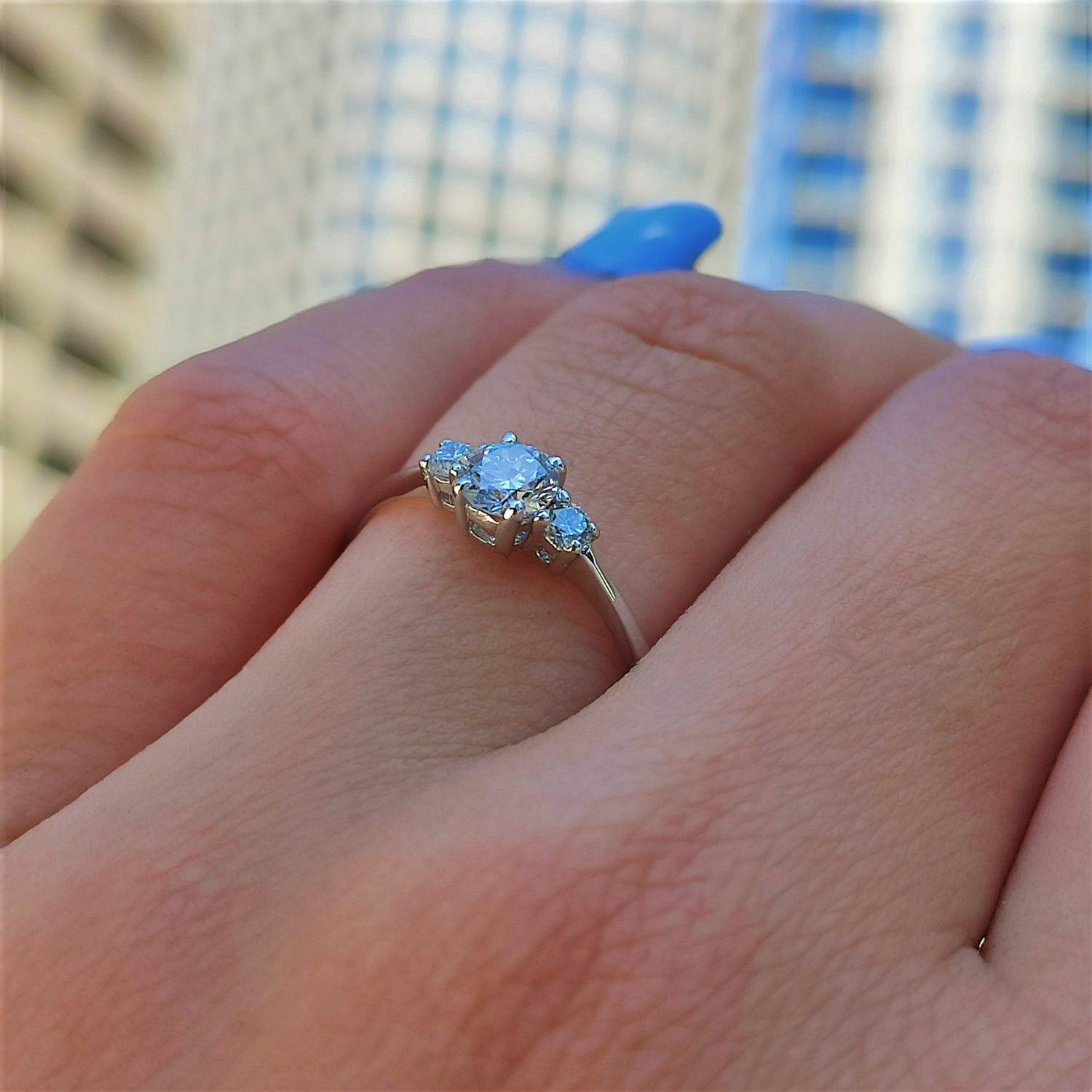 טבעת אירוסין "נואל" זהב לבן