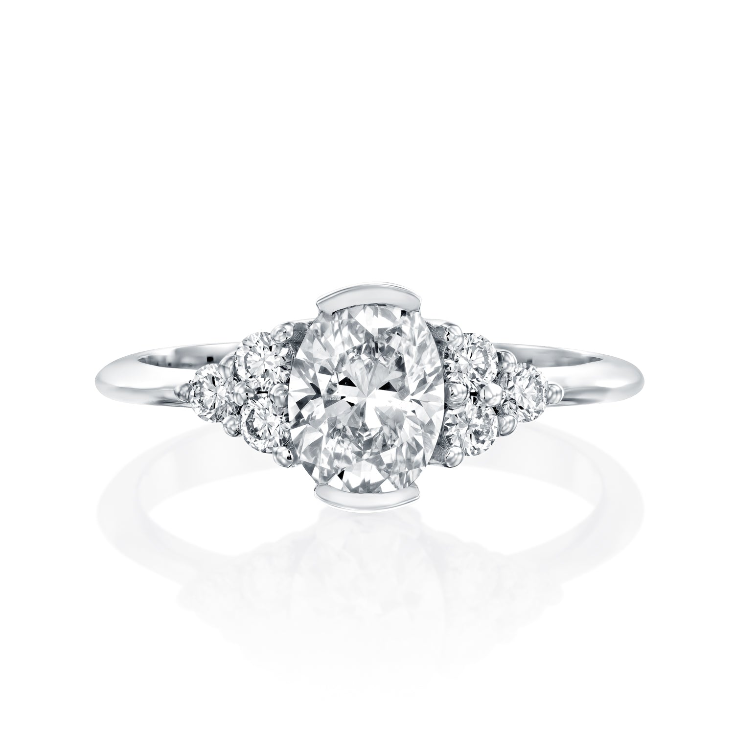 טבעת יהלומים "סאן" וינטאג' אובל