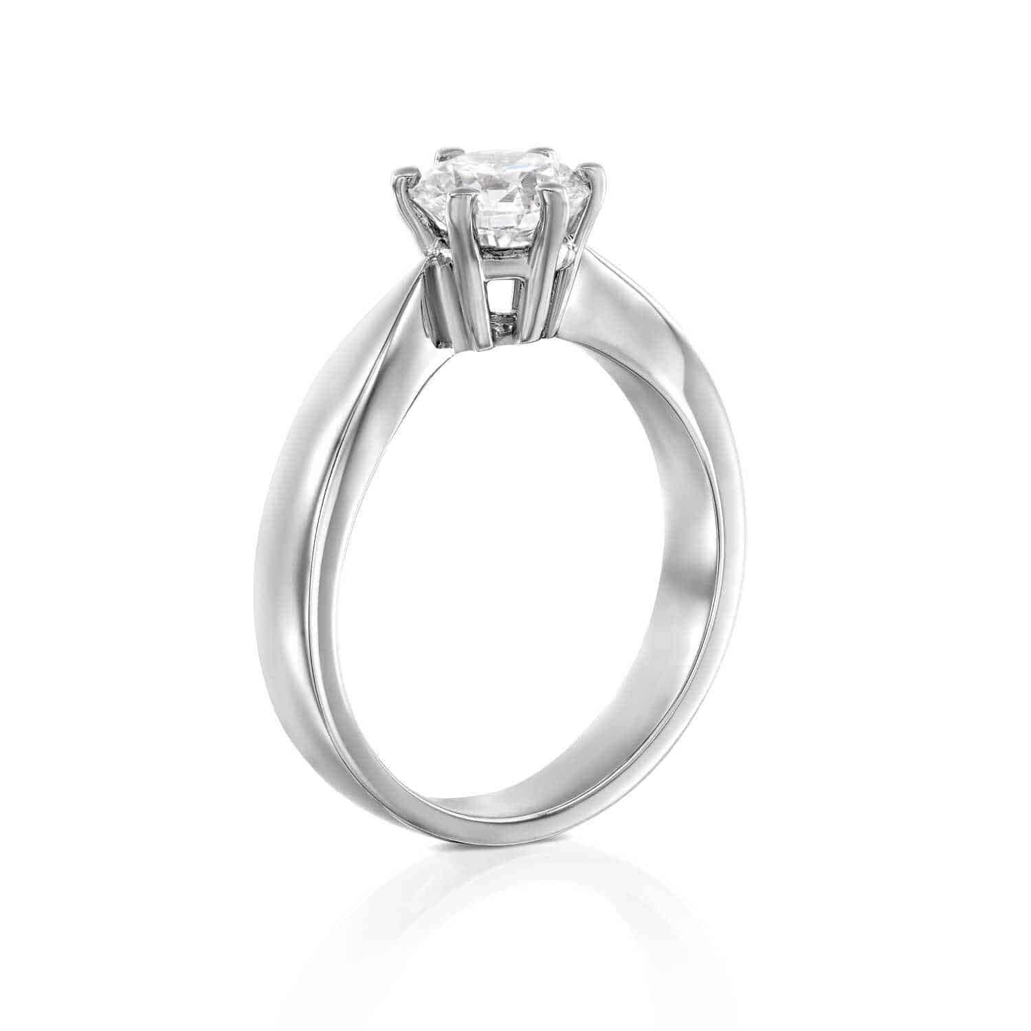 טבעת אירוסין "אווה" סוליטר זהב לבן