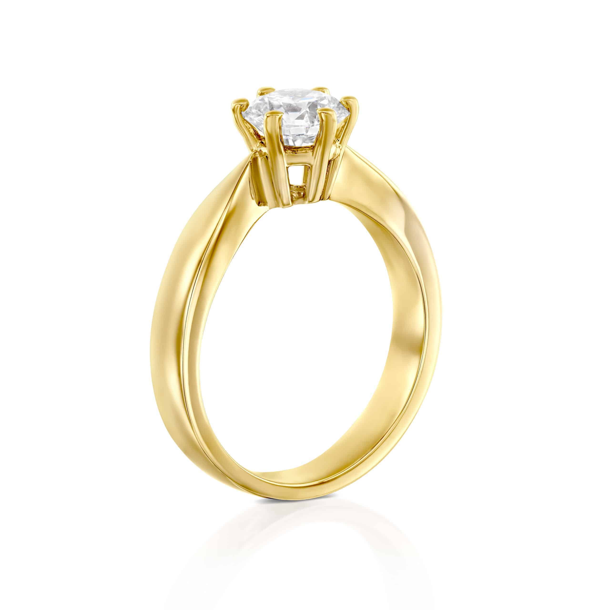 טבעת אירוסין "אווה" סוליטר זהב צהוב