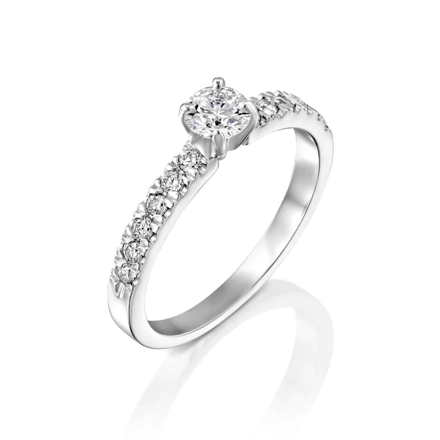 טבעת אירוסין "כריס" זהב לבן