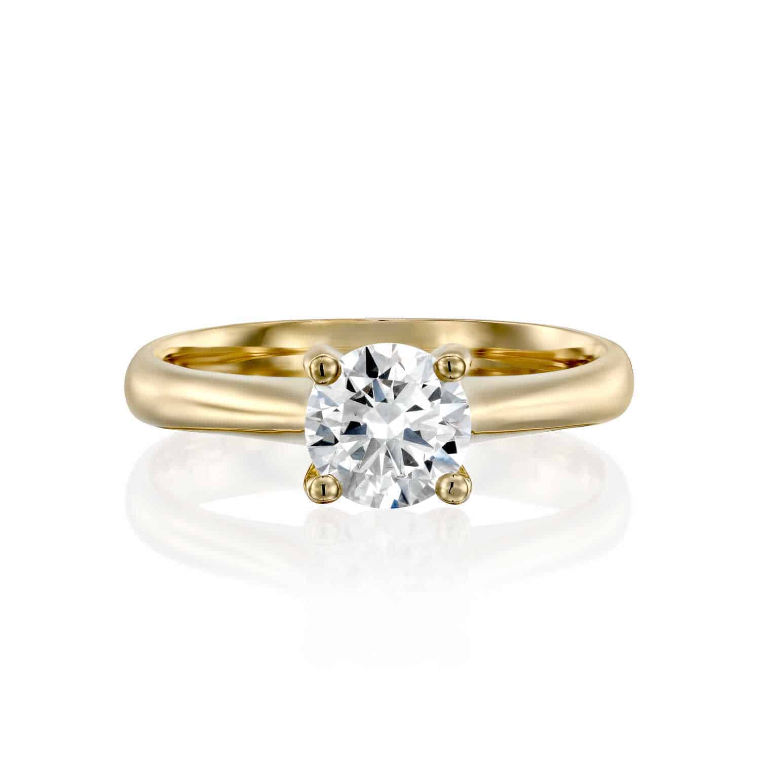 טבעת יהלום מעבדה "ליב" זהב צהוב