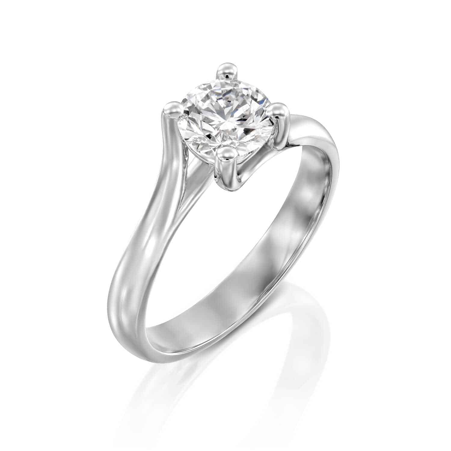 טבעת יהלום "מיה" זהב לבן