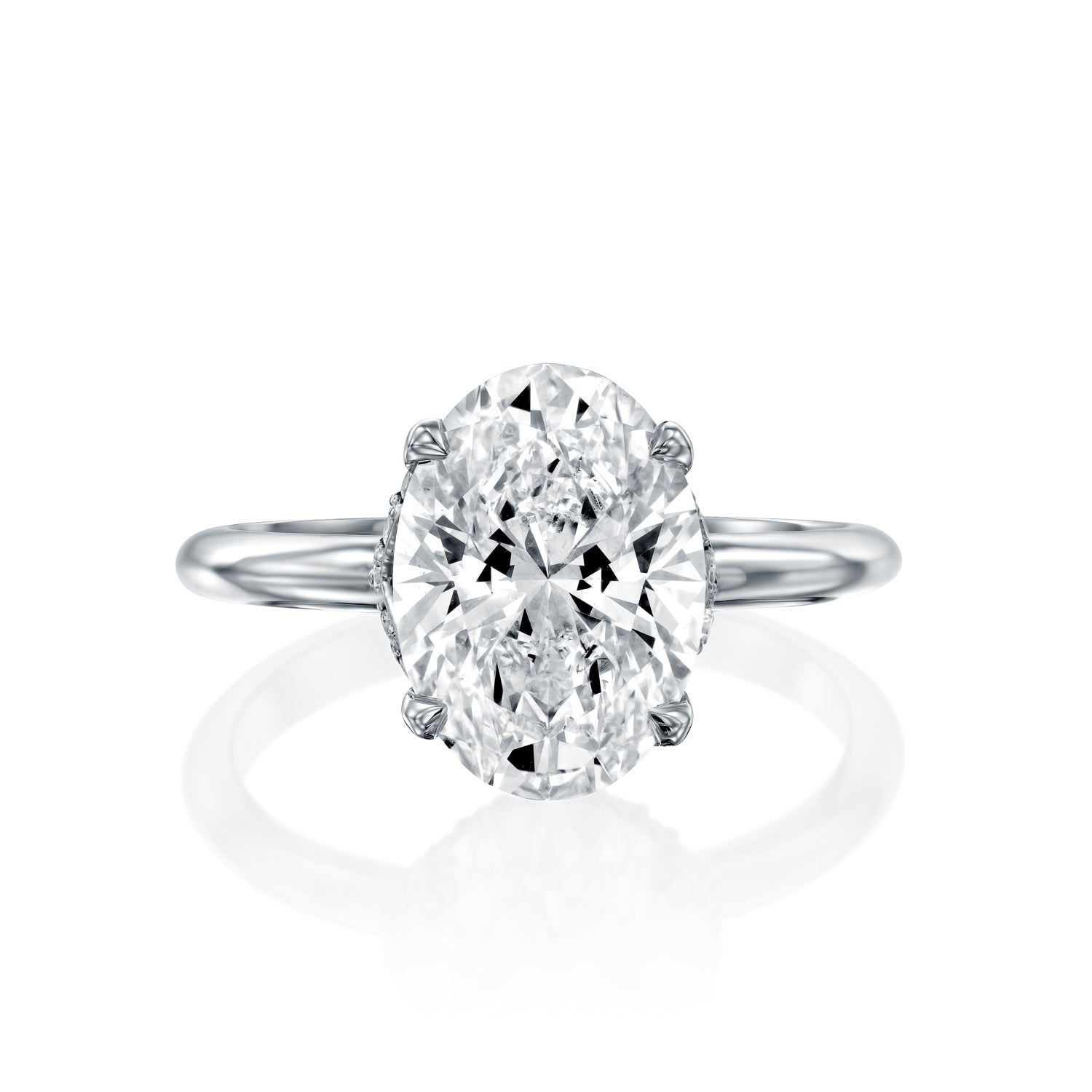 טבעת אירוסין ג'סי משובצת יהלום מעבדה מזהב לבן