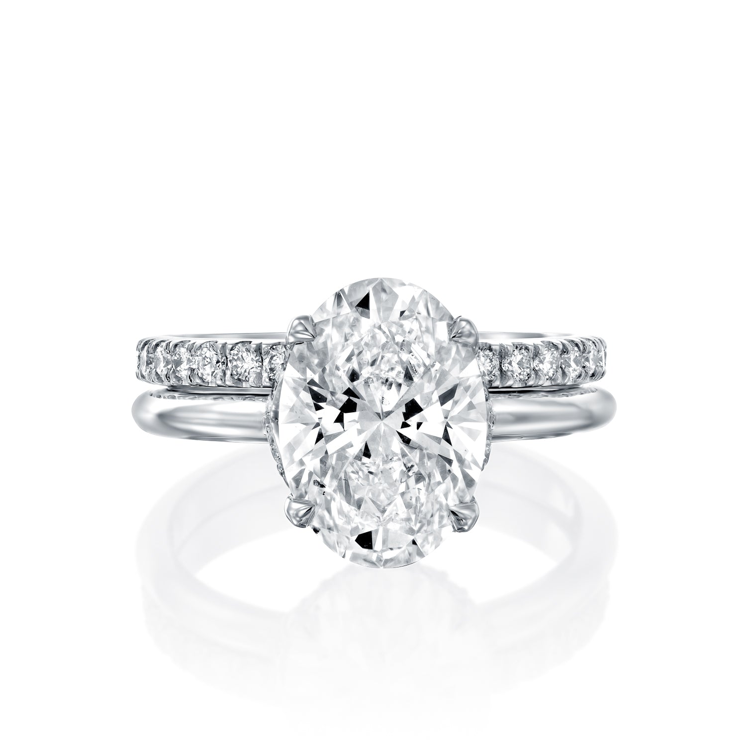 טבעת אירוסין ג'סי משובצת יהלום מעבדה מזהב לבן