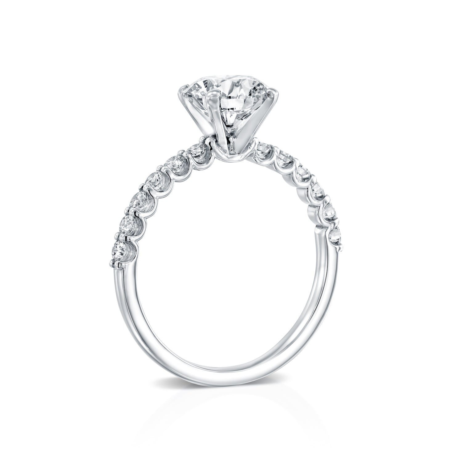 טבעת יהלומי מעבדה "ליז" זהב לבן