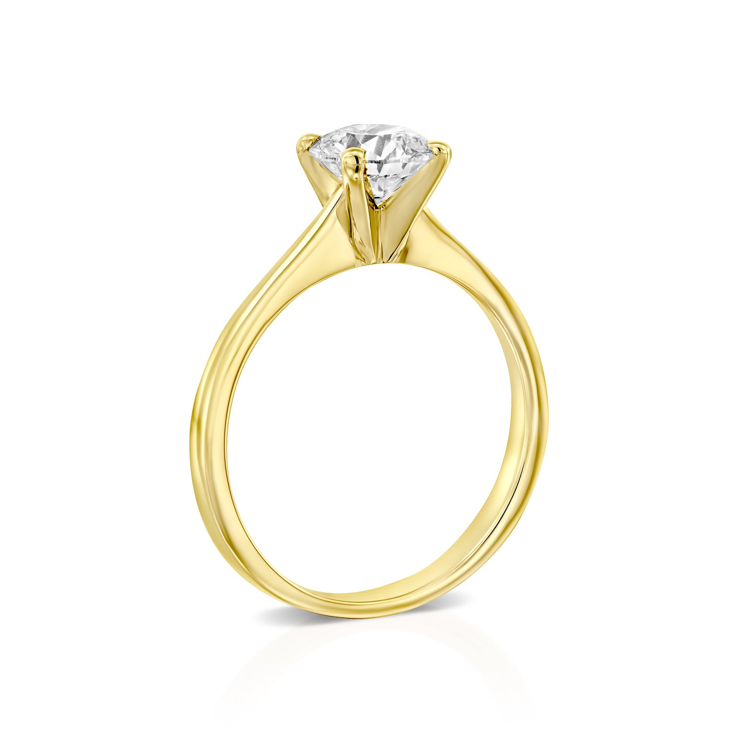 טבעת אירוסין יהלום מעבדה דייזי מזהב צהוב