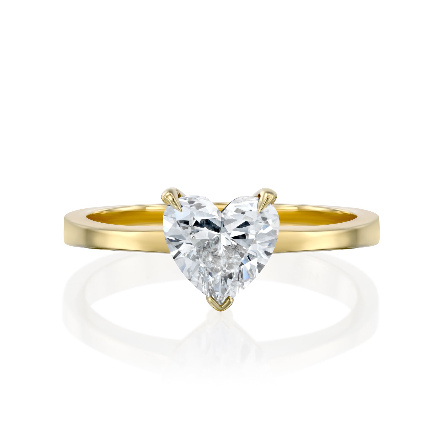 טבעת אירוסין "לב" זהב צהוב