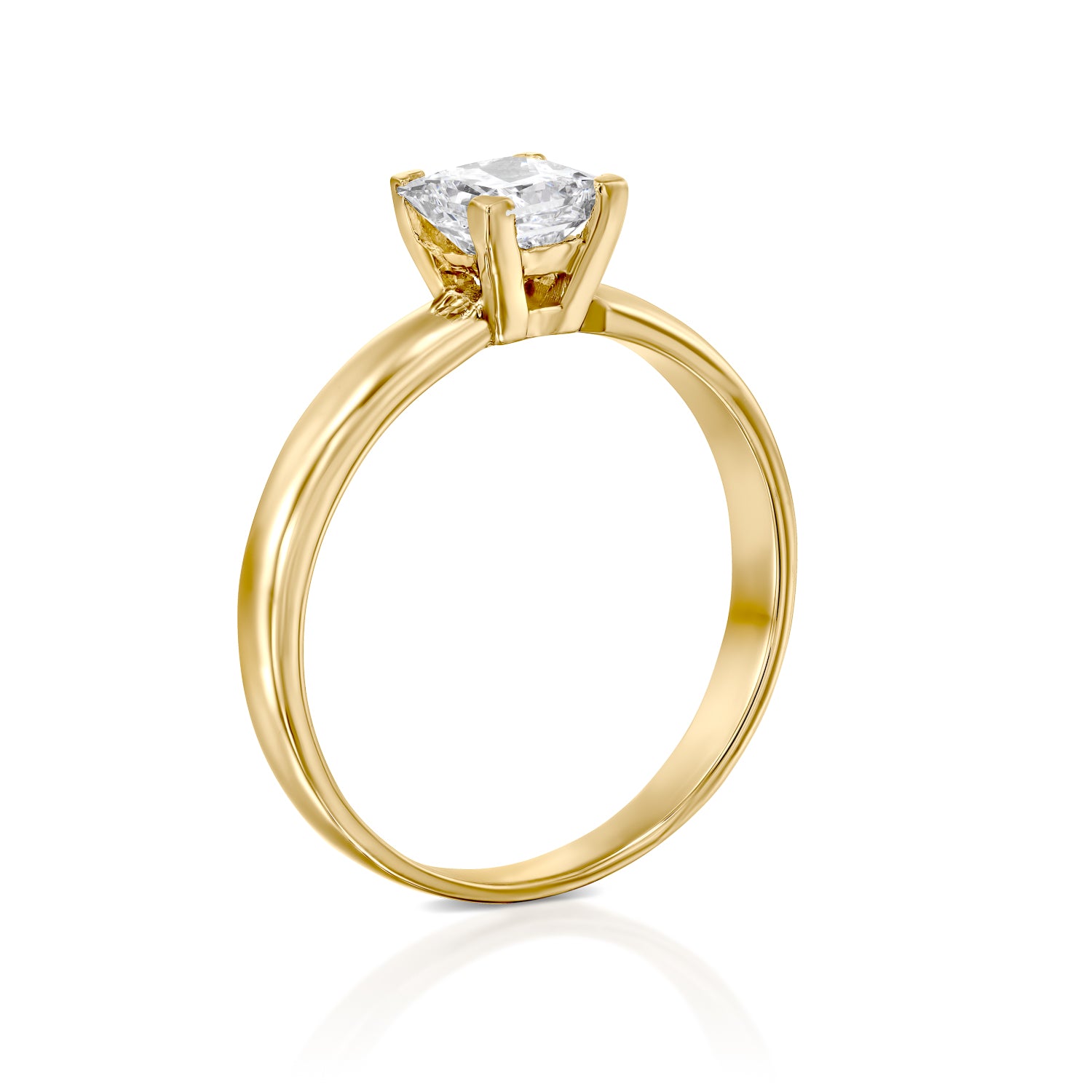 טבעת יהלום פרינסס "ויולט" זהב צהוב