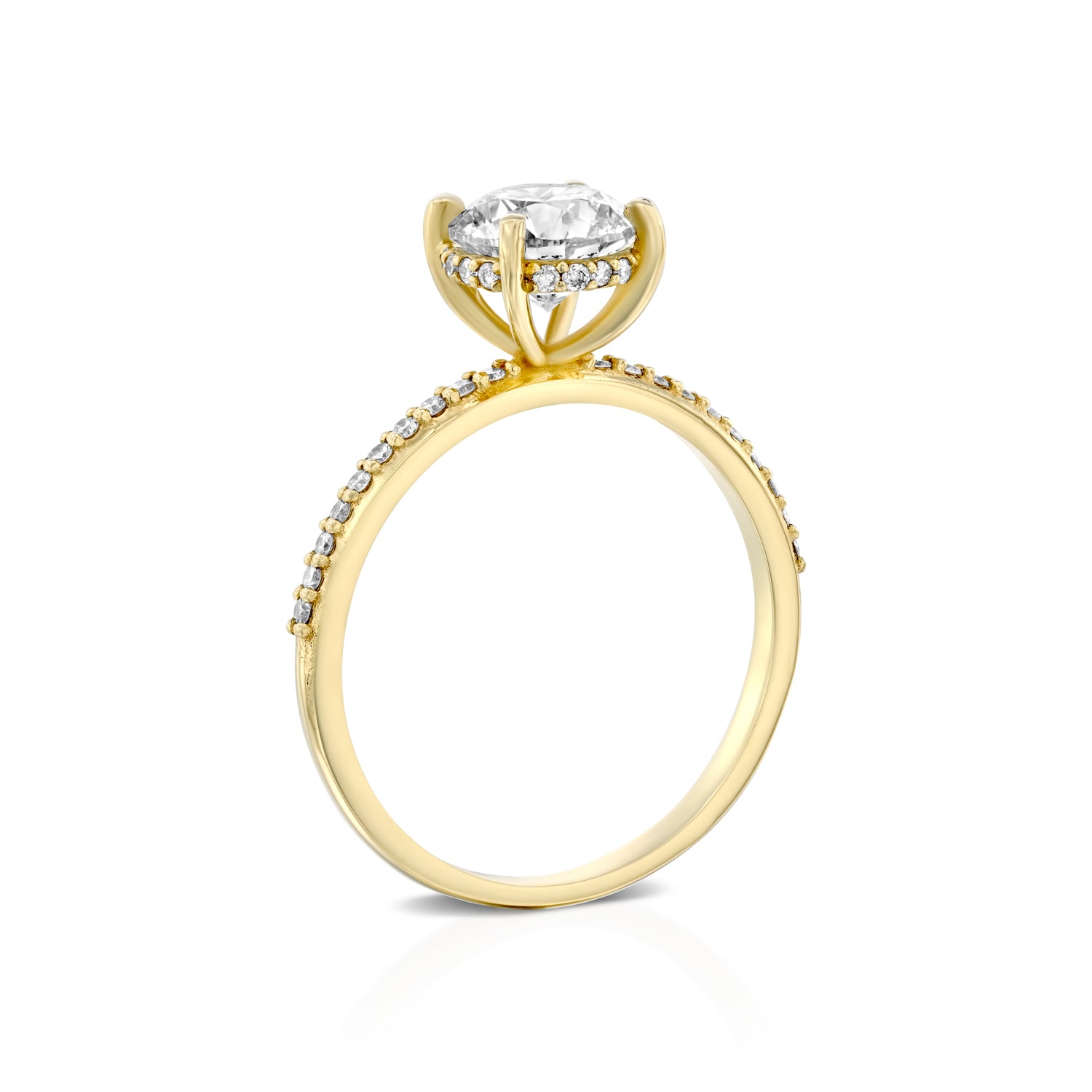 טבעת יהלומים אבריל זהב צהוב