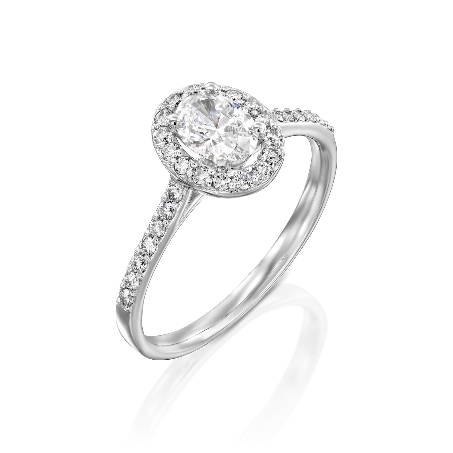 טבעת אירוסין "אוולין" זהב לבן