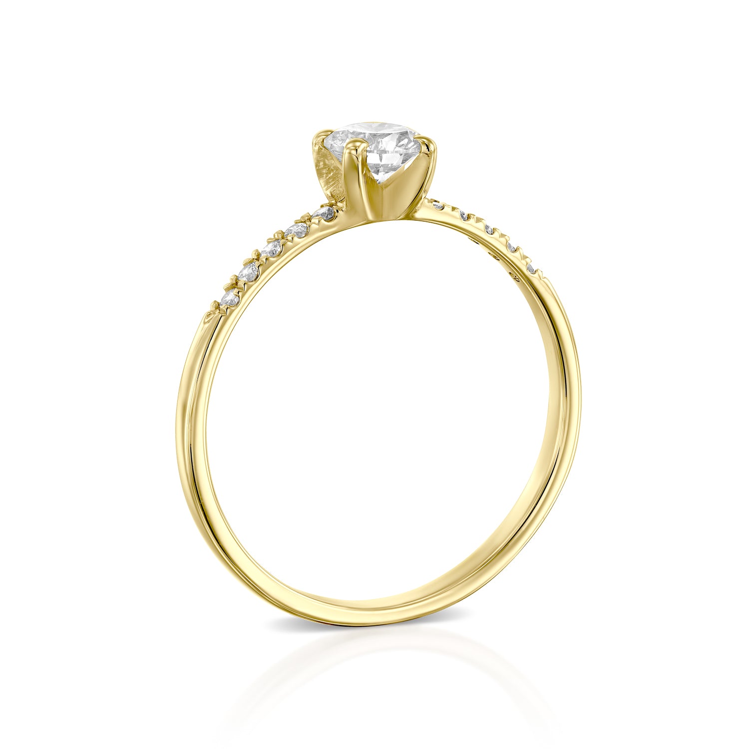 טבעת אירוסין "קירה" זהב צהוב