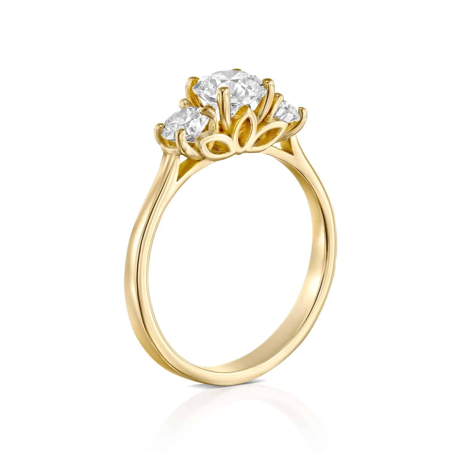 טבעת יהלומים "מגי" זהב צהוב