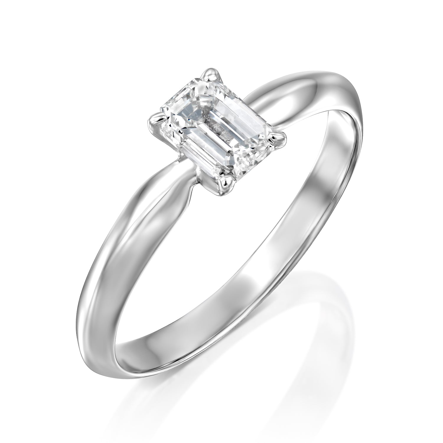 טבעת אירוסין "ברנדה אמרלד" זהב לבן