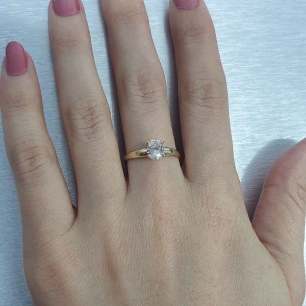 טבעת סוליטר "מליסה" זהב צהוב