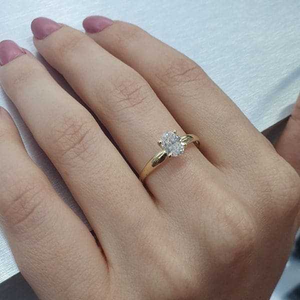 טבעת סוליטר "מליסה" זהב צהוב