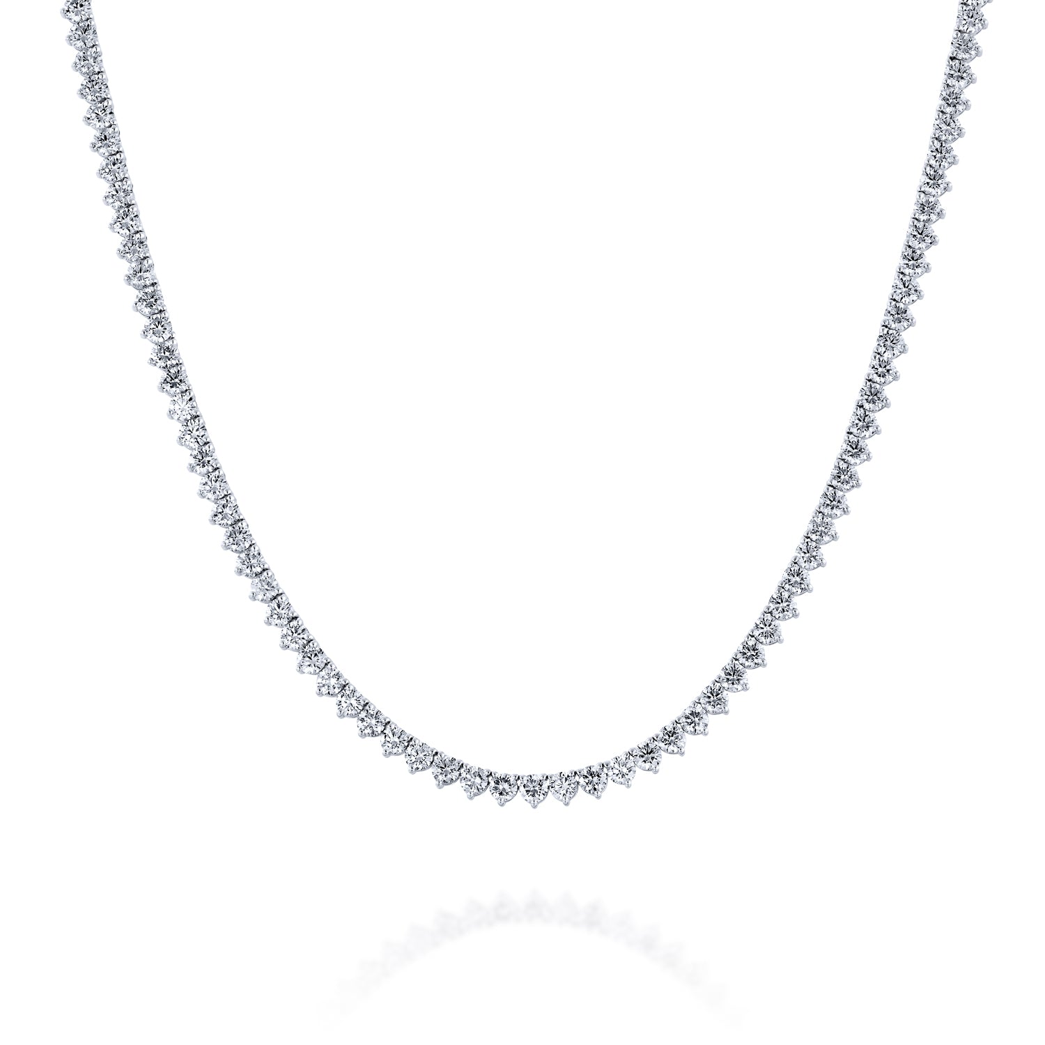 קולייר יהלומים 9 קראט חצי שיבוץ בזהב לבן בעיצוב יוקרתי