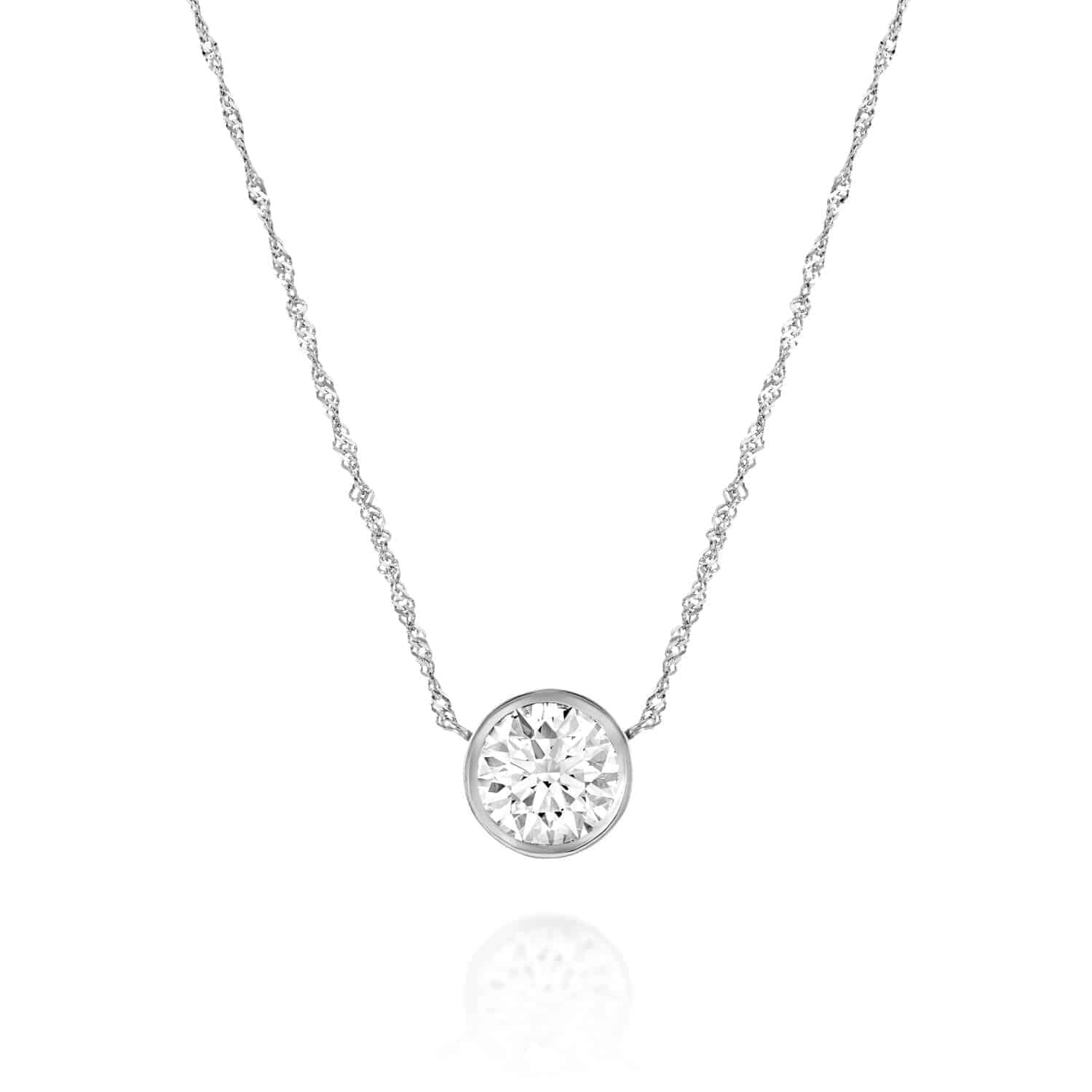 תליון יהלום "בזל" זהב לבן