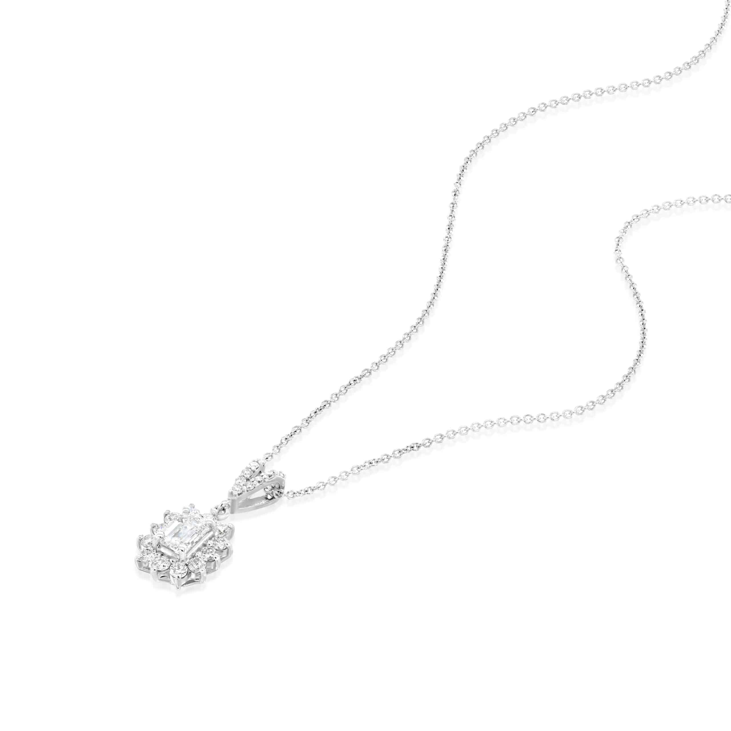 שרשרת יהלום "אמרלד דיאנה" זהב לבן