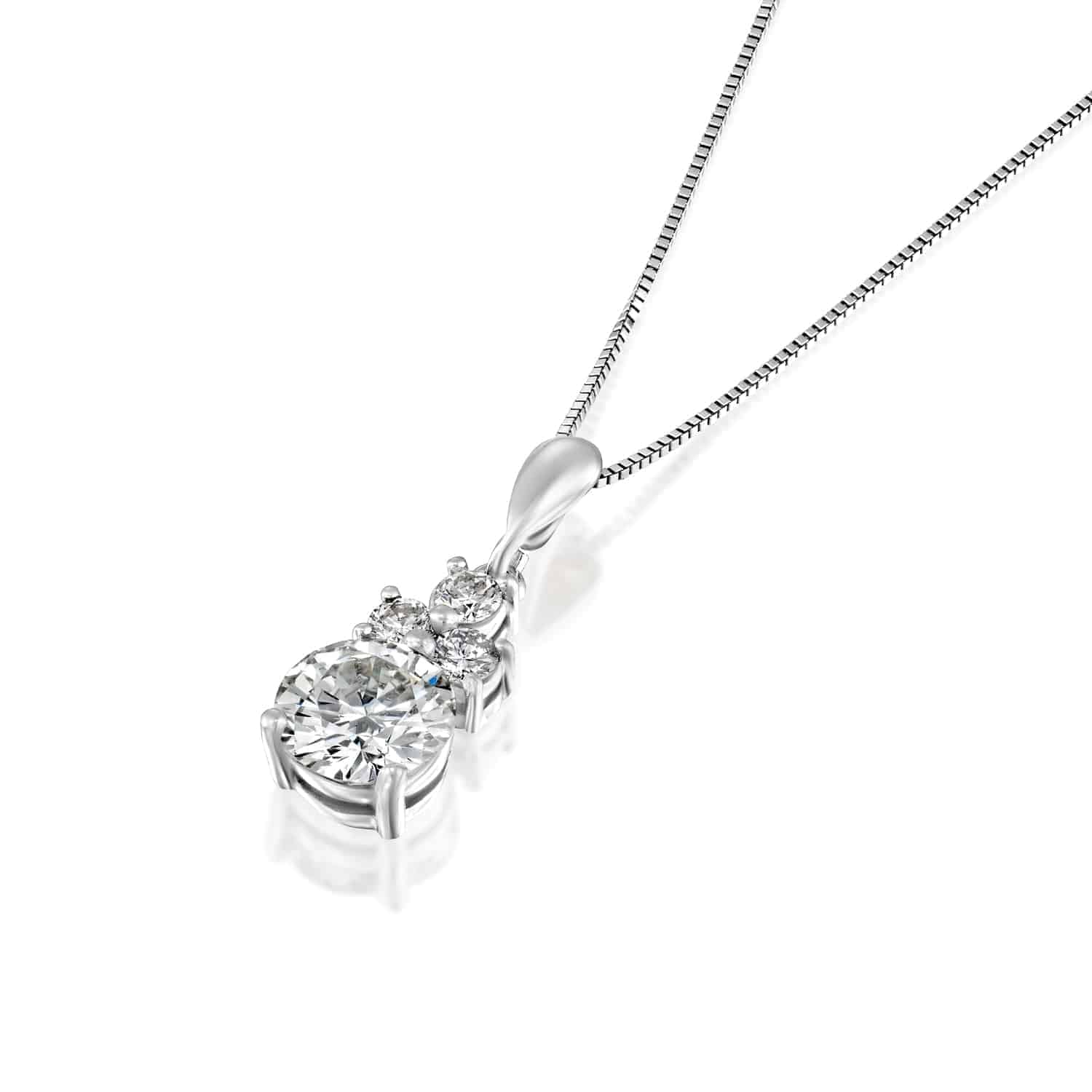 שרשרת כתר יהלומים זהב לבן