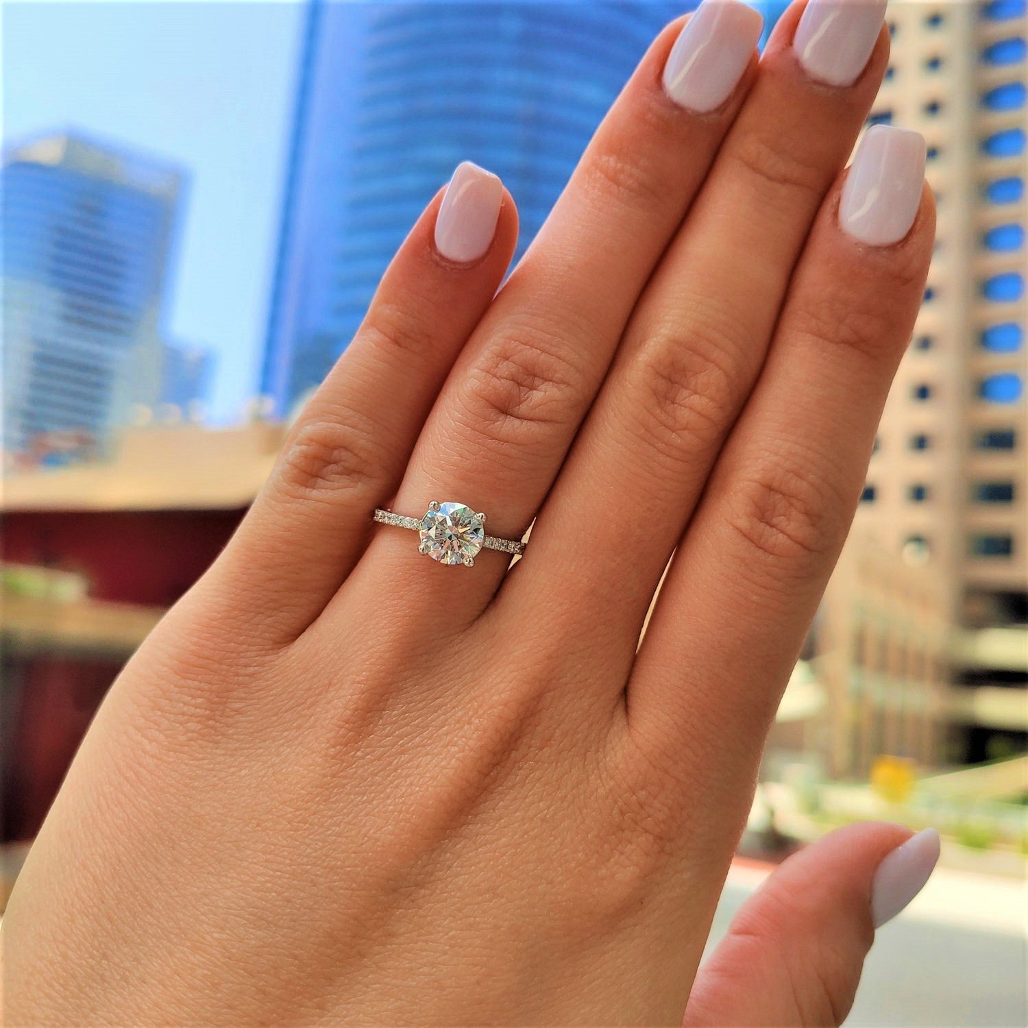 טבעת יהלומים "אלינור" זהב לבן