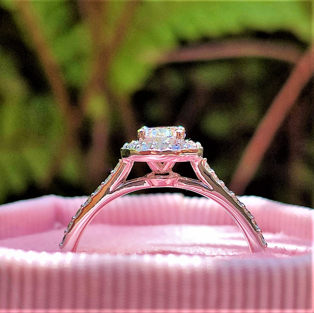 טבעת אירוסין "אוולין" זהב לבן