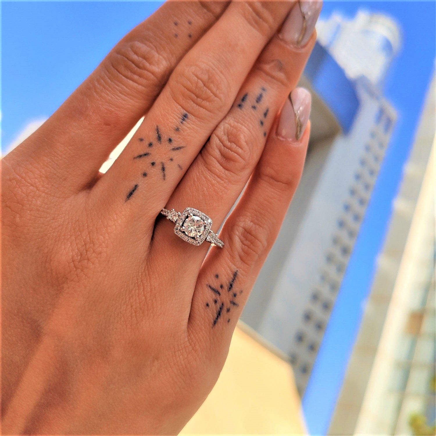 טבעת יהלום וינטאג' "הלנה" זהב לבן