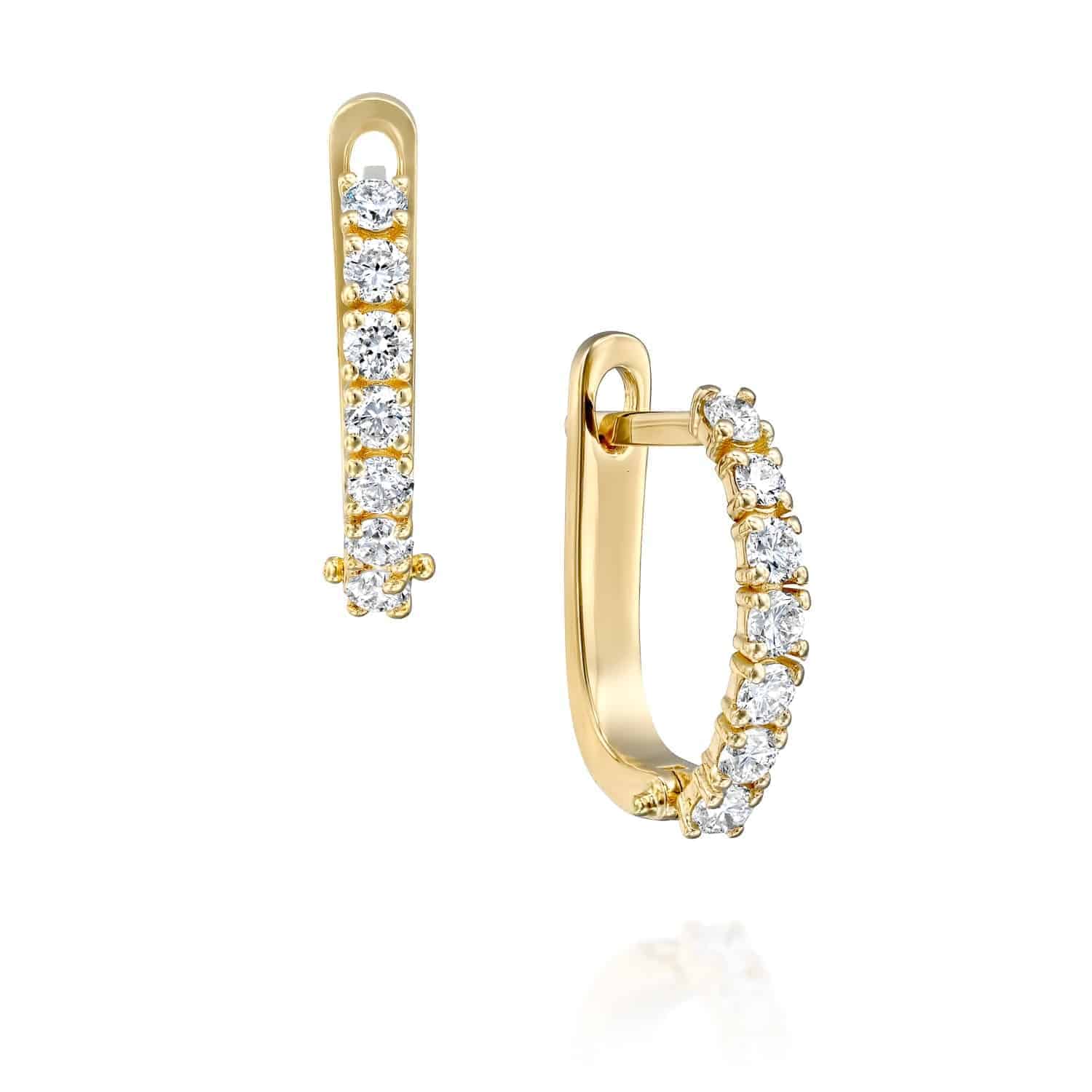 עגילי יהלומי מעבדה נופלים