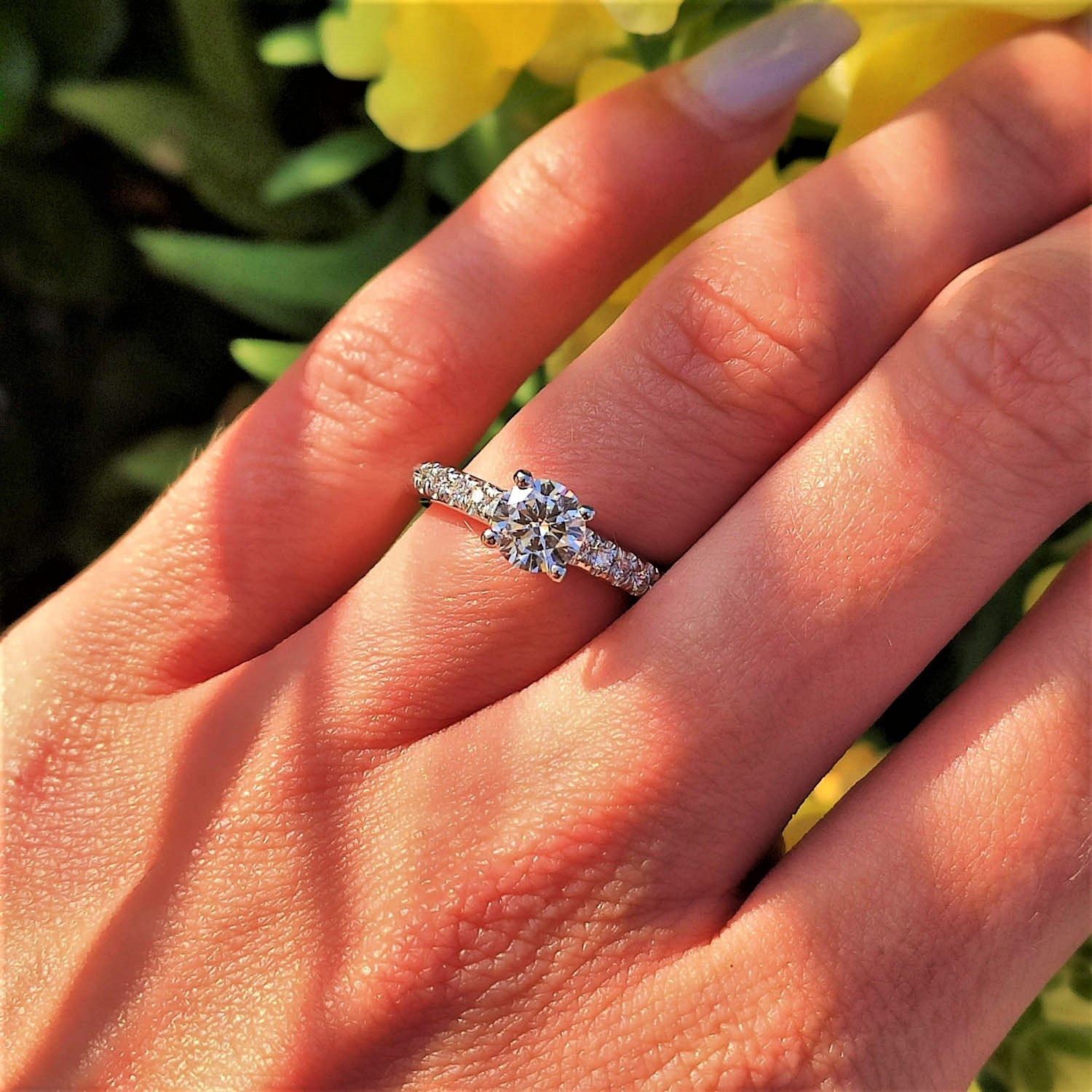 טבעת יהלום "סקיי" זהב לבן