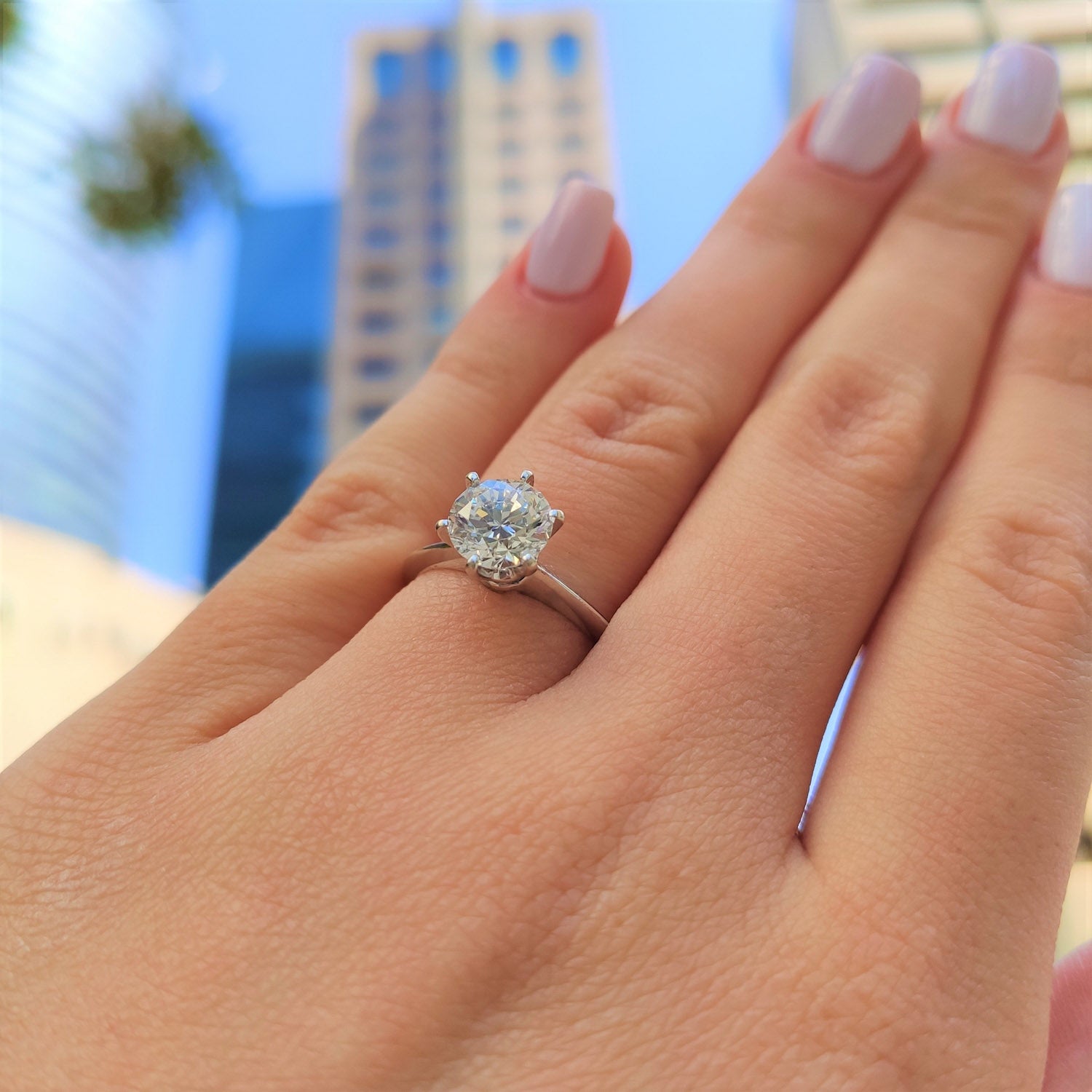 טבעת אירוסין סוליטר "הלן" זהב לבן