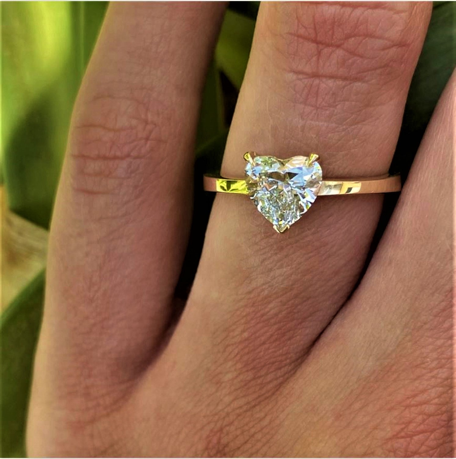 טבעת אירוסין "לב" זהב צהוב