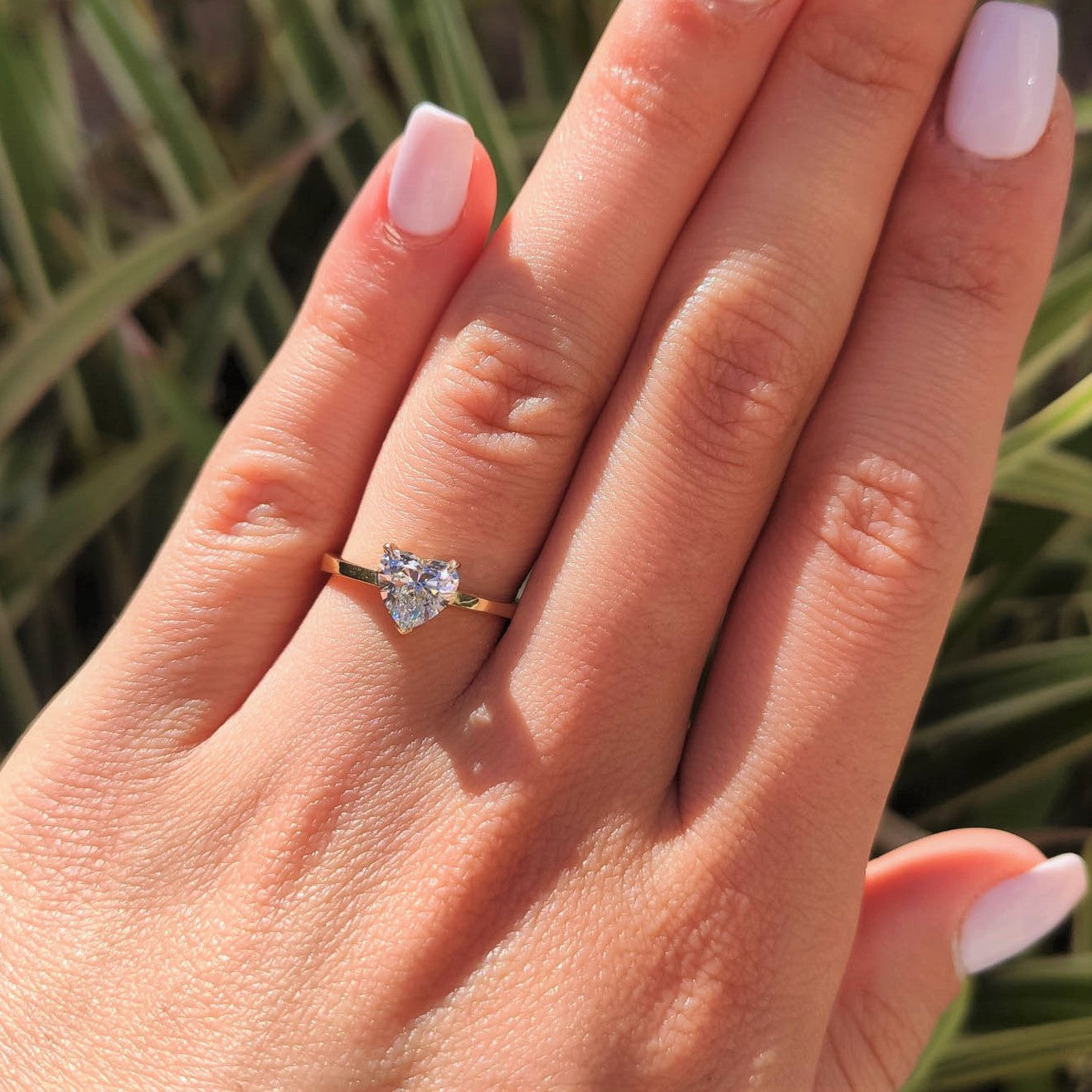 טבעת אירוסין "לב" זהב צהוב