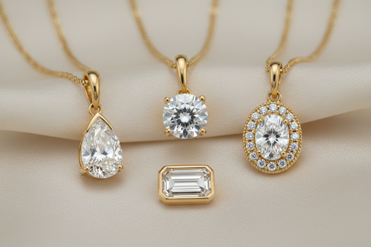 שרשרת טיפה יהלום מעבדה