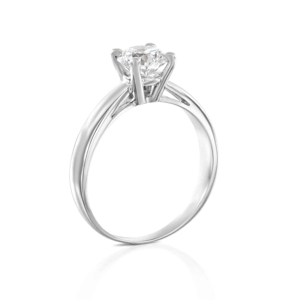 טבעת יהלום "ויקטוריה" זהב לבן