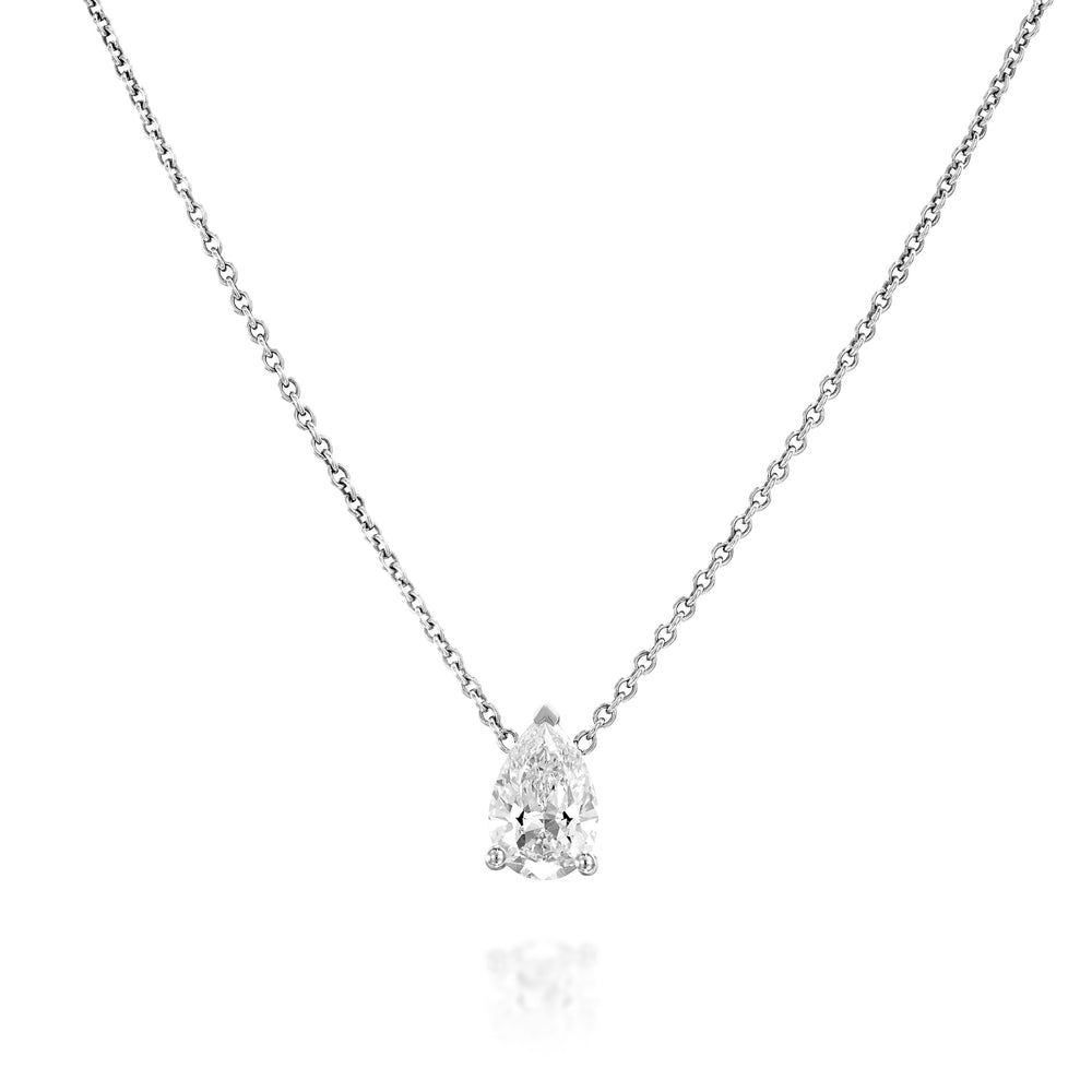 שרשרת יהלום מעבדה טיפה 5 קראט זהב לבן