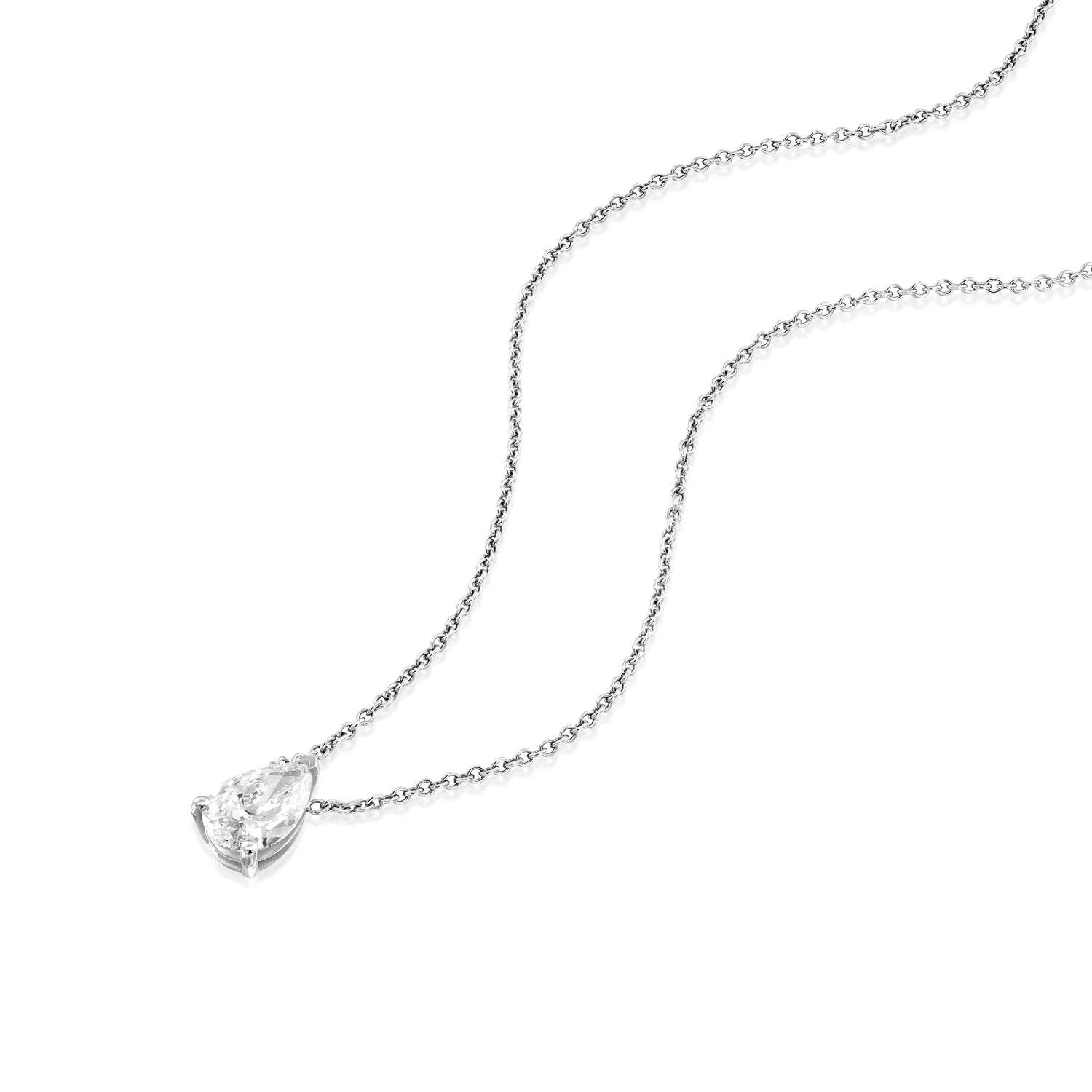 שרשרת יהלום מעבדה טיפה 5 קראט זהב לבן