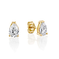 עגילי טיפה PEAR צמודים לאוזן מזהב צהוב