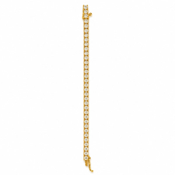 צמיד טניס שיניים מזהב צהוב משובץ יהלומים עגולים