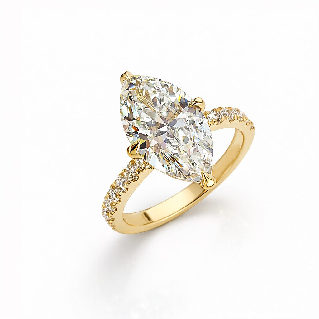 טבעת יהלום מרקיזה אריא בעיצוב קלאסי