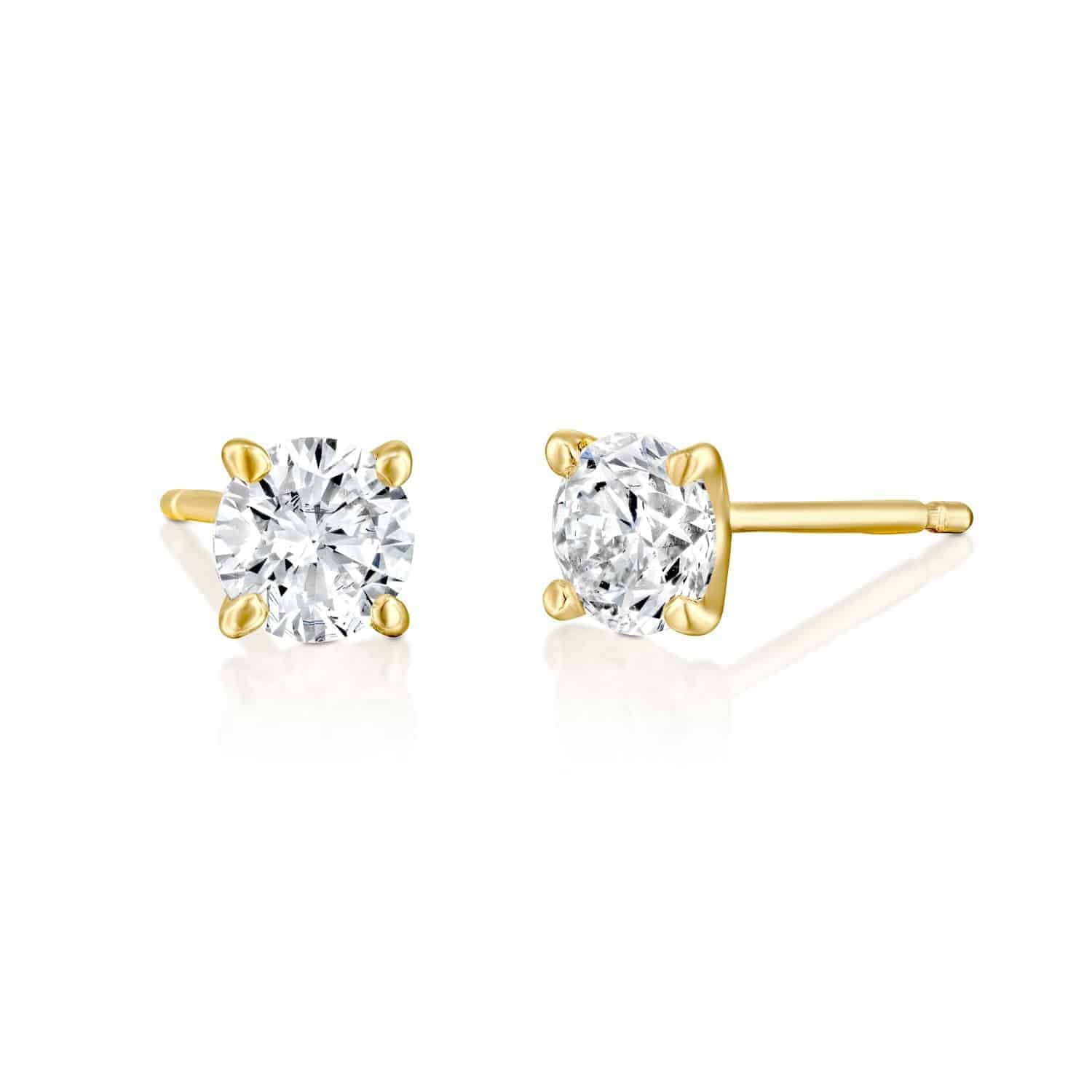 עגילי יהלומים 4.02 קראט צמודים לאוזן דגם מרטיני זהב צהוב