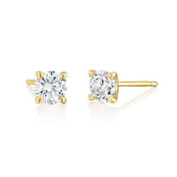 עגילי יהלומים 4.02 קראט צמודים לאוזן דגם מרטיני זהב צהוב