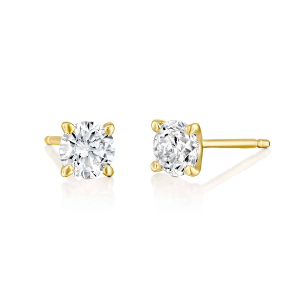 עגילי יהלומים 4.02 קראט צמודים לאוזן דגם מרטיני זהב צהוב