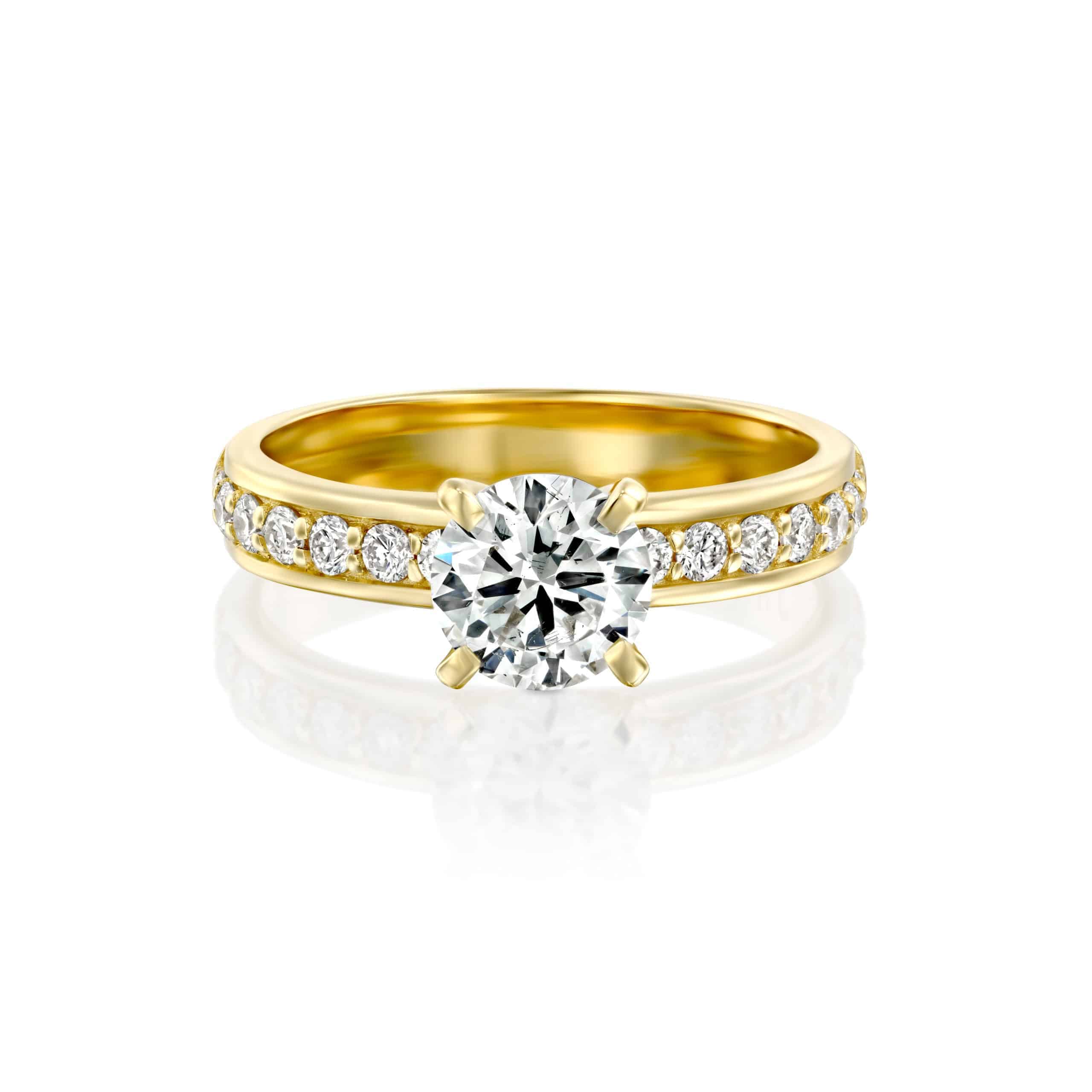 טבעת אירוסין "לורן" זהב צהוב